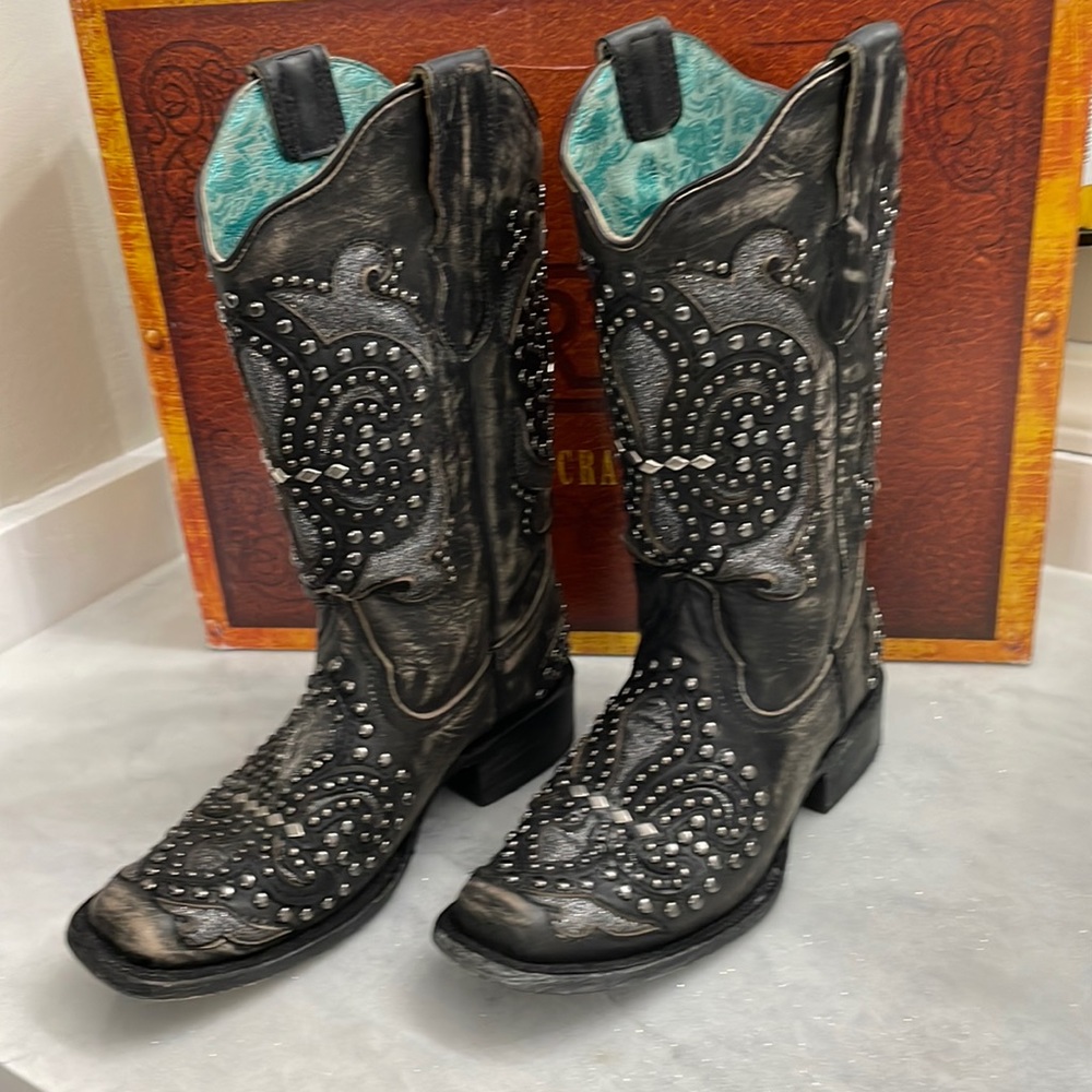 Black Corral square toe cowboy boots